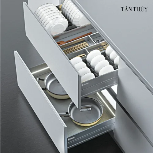 Giá Bát Đĩa Xoong Nồi Nhôm Cao Cấp Tích Hợp Đèn LED SHLBL-WL