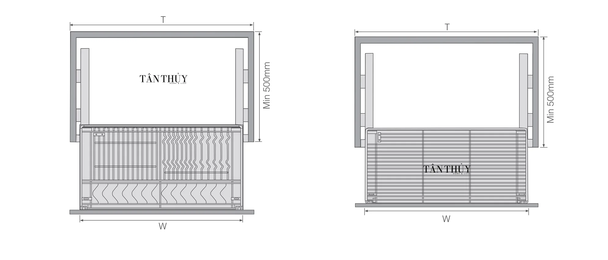 Thông số kỹ thuật chi tiết kệ Xoong Nồi, Bát Đĩa Inox SHS110CDD
