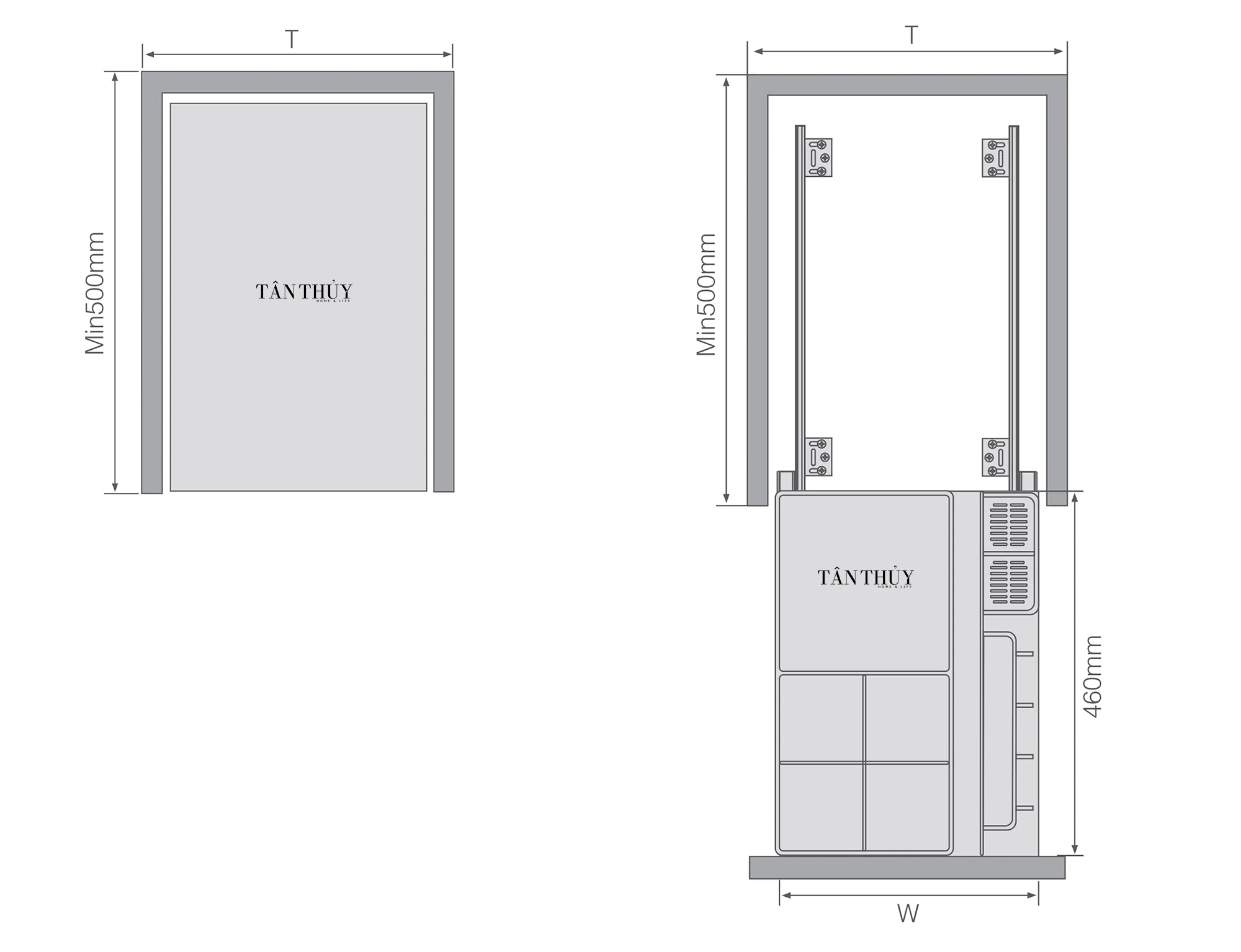 Kệ Gia Vị Đa Năng Inox Đa Năng SH-ABC SH61331 Kich thuoc khoang tu lap dat