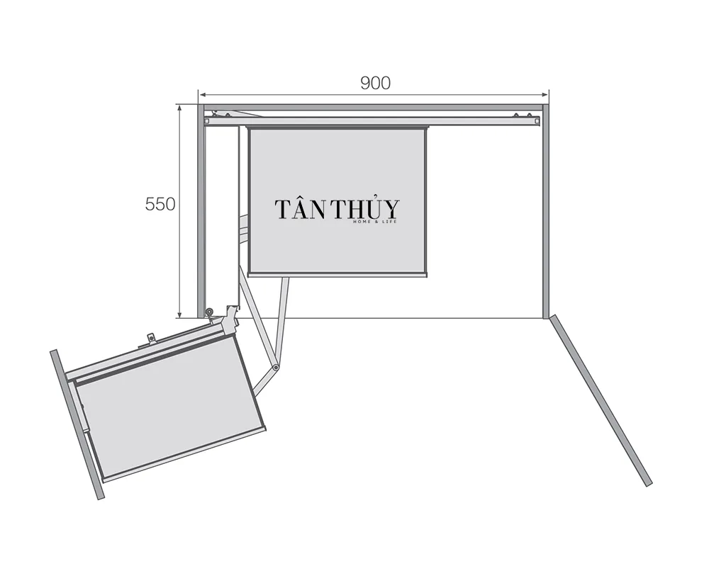 Kich thuoc khoang tu lap ke Goc Lien Hoan SLBXGWXY 900 Giai Phap Cho Goc Chet Tu Bep